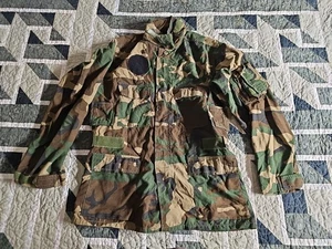 Vintage U.S Army Aircrew Combat Class 1 Coat Medium Reg BDU Woodland Camo (J6) - Picture 1 of 12