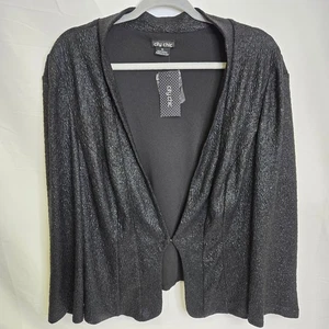 City Chic Shimmer Jacket, Black, Women's Size XL, NEW - Picture 1 of 10