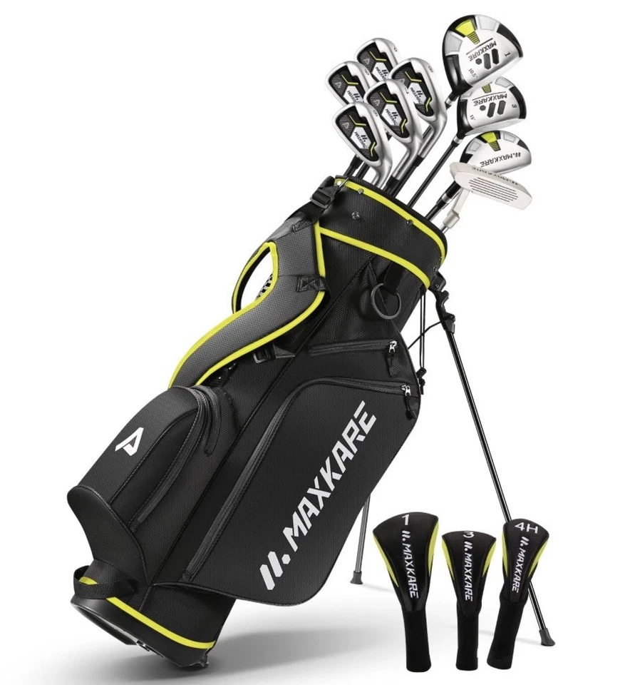 Juego completo de palos de golf MaxKare (juego completo de 9 piezas, 3 cubiertas para la cabeza, bolsa de pie) Foto 1 de 4