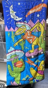 Vintage 1990s Coleman Nickelodeon Sleeping Bag Lizard Skateboarding Rare - Picture 1 of 12