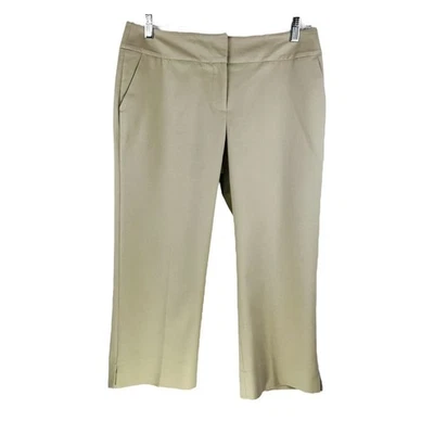 NWT Laura Ashley Career Dress Pants Womens 10 Cropped Beige Humas Cotton Stretch - Image 1 of 4