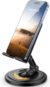 Lamicall Soporte de Teléfono Ajustable para Escritorio - 360 Giratorio Plegable Celular Negro - Imagen 1 de 12