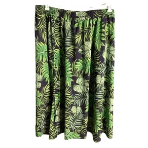 Falda larga para mujer talla 4XL — negra, hoja de palma, maxi - Imagen 1 de 6