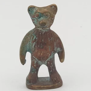 Vintage massive Messing stehender Bär Figur 2" Miniatur Statue Made in India - Bild 1 von 7