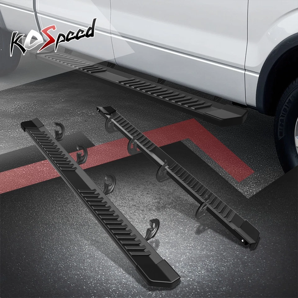 Estriberas Nerf Bar de aluminio negro de 6" para Ford F150 04-14 doble cabina Foto 1 de 4