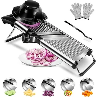7-in-1 Adjustable Stainless Steel Mandoline Vegetable Food Slicer for Kitchen