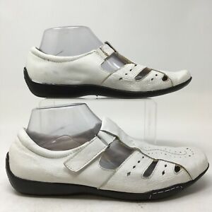 Dr Scholls Shoes Womens 9W White Mary Jane Hook Loop Comfort Leather E5M-09