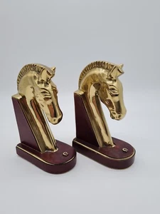 Etienne AignerBuchstützen Pferd *hochwertige Verarbeitung* Gold Leder - Selten - Bild 1 von 4