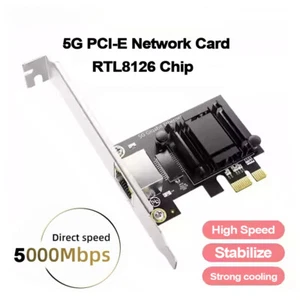 Tarjeta de red 5G PCIe a RJ45 RTL8126 Chip Gigabit Ethernet PCI Express 1G/5Gbps - Imagen 1 de 9