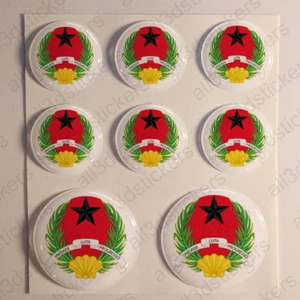Stickers Guinea-Bissau Coat of Arms Gel Domed Resin 3D Guinea Bissau Vinyl Moto - Picture 1 of 1