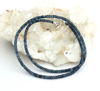 Esclusivo Zaffiro Catena Preziose Sfaccettato Blu Rondella Collier Ca 47 CM - Immagine 1 di 4