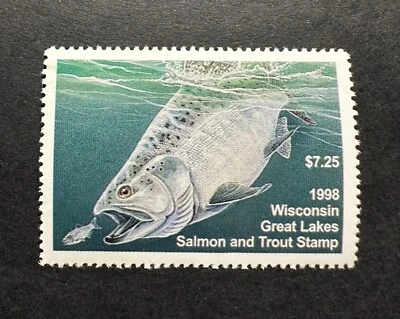 1998 WISCONSIN - State Salmon & Trout Great Lakes Fishing Stamp - MNH - Image 1 of 2