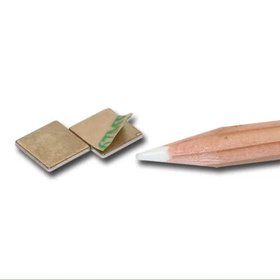 5 NEODYM QUADER MAGNET 900 G SELBSTKLEBEND 10x10x1 mm NdFeB N42 KLEBEMAGNET 3M - Bild 1 von 2