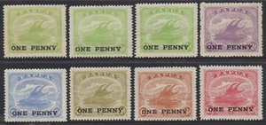 PAPUA 1917 SURCH (ONE-PENNY) LAKATOI SET MVLH No.106-111, 106a ,106w VARIEATIES - Picture 1 of 2