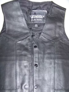UNIK Leather Apparel Men's Leather Vest Size 40 (10202) - Picture 1 of 7