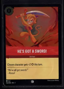 ¡He's Got A Sword! 132/204 Lámina Común El Primer Capítulo Disney Lorcana jetín casi nuevo - Imagen 1 de 2