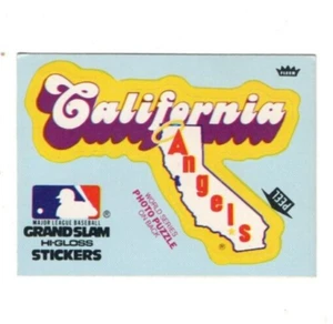 1979 Fleer Team Stickers Logo Blue Background Puzzle Back California Angels - Picture 1 of 1