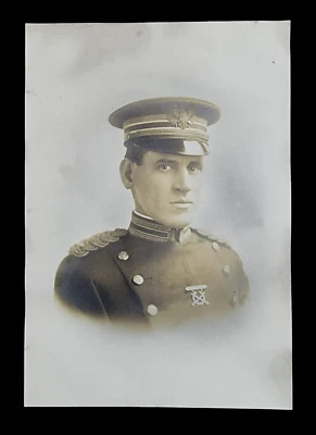 FOTO DE COLECCIÓN ANTIGUA ANTIGUA PRIMERA GUERRA MUNDIAL EJÉRCITO DE ESTADOS UNIDOS OFICIAL MILITAR HOMBRE SOMBRERO UNIFORME Foto 1 de 4