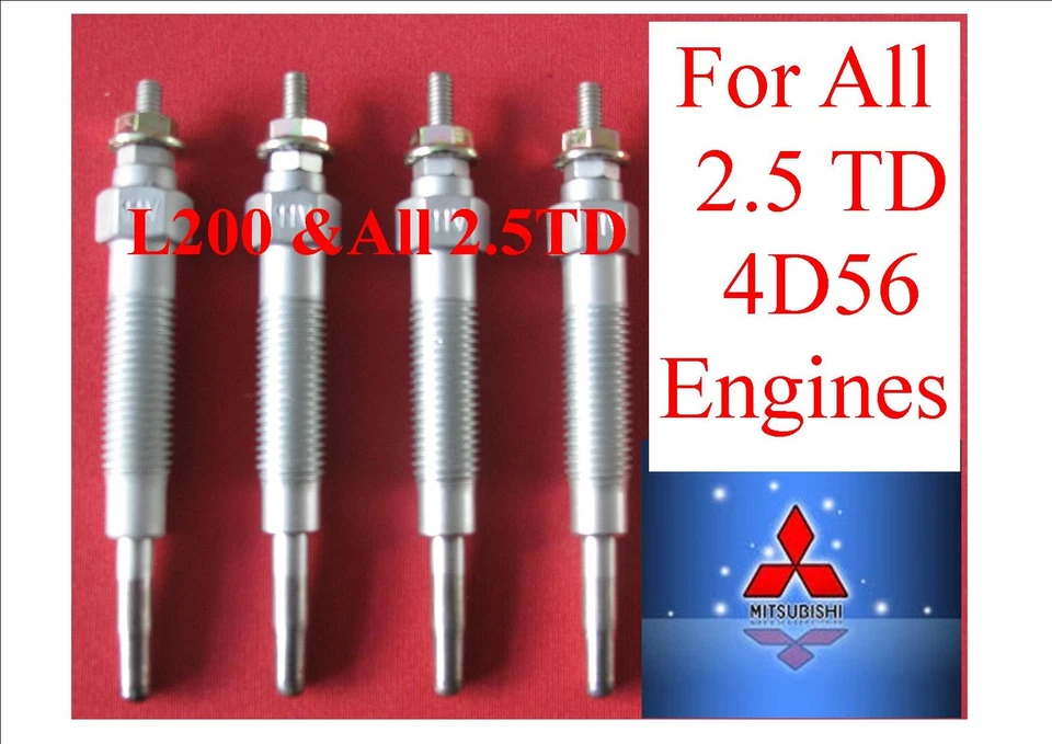 GLOW PLUGS FOR  ALL SHOGUN  MITSUBISHI 4D56  2.5 TD DIESEL&  L200  - Image 1 of 1