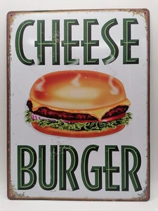 Retro Schild Blechschild Dekoration Deko Vintage Schild Cheese Burger - Bild 1 von 1