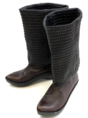 Robert Clergerie Botas de Cuero Marrón Talla 5 Zueco Holandés Inspirado Suelas de Goma Faire Foto 1 de 4