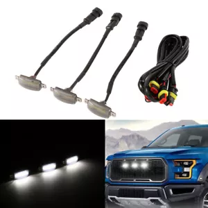 3pcs Front LED Grille Marker Light W/ Fuse For Toyota Tacoma TRD PRO 2016-2022 - Foto 1 di 12