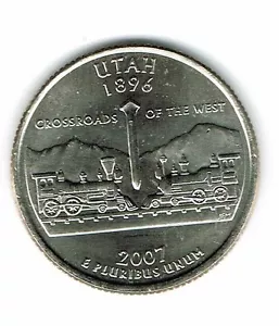 2007-P Philadelphia Brilliant Uncirculated Utah 45TH State Quarter Coin! - Picture 1 of 2