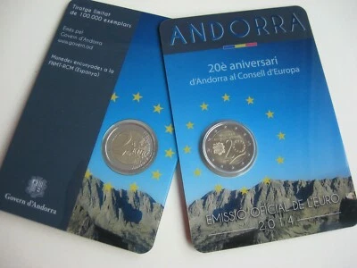 Andorra 2014 2 euro coin 20 years in the Council of Europe - Image 1 of 2