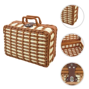 Hand-woven Storage Box Imitation Rattan Basket Organizer Container - Picture 1 of 12