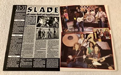 SLADE 1984 Clipping Poster 1980s Swedish magazine Okej Vintage Rare - Image 1 of 4