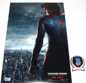 ANDREW GARFIELD SIGNED THE AMAZING SPIDER-MAN 12x18 MOVIE POSTER BECKETT COA BAS - Picture 1 of 3