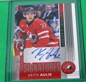 2013/14 KEITH AULIE O-Pee-Chee TEAM CANADA SIGNATURES (Authentic Auto.)    TC-KA