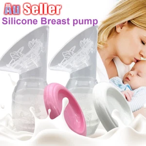 Baby Breastfeeding Silicone Milk Saver Suction Bottle Manual Breast Pump Mom - Picture 1 of 12