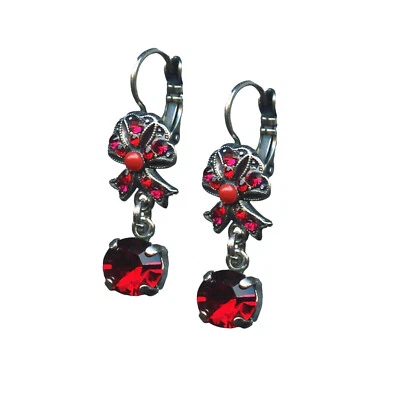 Pendientes Mariana Dama en Rojo Cancionero Coll. Arco atrevido colgante Siam, fucsia... Foto 1 de 3