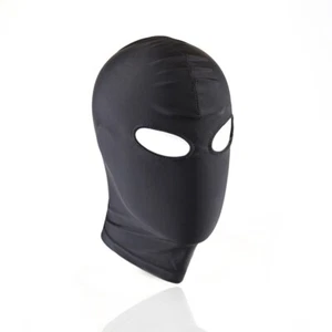 Black Spandex mask, Wet look,fancy dress, Black Spandex hood, party Size M - Picture 1 of 1