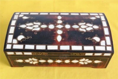 Staatsgeschenk Holzschatulle mit Einlegearbeiten Perlmutt Intarsien 30 x 16 x 10 - Bild 1 von 4