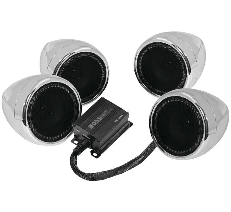 BOSS AUDIO 1000W 4-SPEAKER BLUETOOTH SOUND SYSTEM CHROME HARLEY DAVIDSON ALL - Image 1 of 1