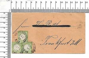 3x Mi7 1Kr kl Brs. MeF 1.6.1872 DR nach Frankfurt ; 62438 - Bild 1 von 2