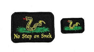 ์2 Set No Step On Snek Militär Armee Biker lustig bestickt Moral Patch 2 Stück - Bild 1 von 1