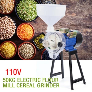 Electric Grinder Mill Grain Rice Corn Wheat Feed Flour Wet Cereal Machine+Funnel - Picture 1 of 11