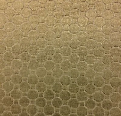 POLLACK & ASSOCIAT PATTAYA PLUSH CARAMEL BEIGE VELVET UPHOLSTERY FABRIC BTY 54"W - Image 1 of 4