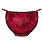 Solid Color Silk Underwear Briefs For Men Lowrise Lingerie Panties Sexy Bikinis