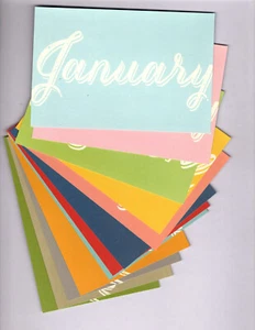 CALENDARIO DE HISTORIAS SIMPLES (12) TARJETAS DE BOLSILLO/EFÍMERAS 4x6 cara doble - Imagen 1 de 8