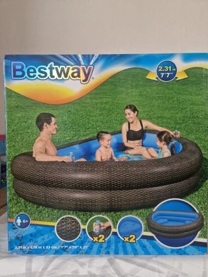 Bestway Rattan Optik Pool Familienpool Swimming 231 x 178 x 53 cm NEU OVP - Bild 1 von 4