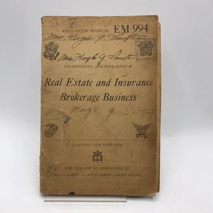 Real Estate Insurance Brokerage Business Armed Forces Education Manual EM 994 - Picture 1 of 10