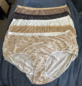 5 Five Pairs Of Comfortchoice 100% Cotton Panties In Size 13 New Brown Colorful - Picture 1 of 8