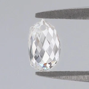 0.83 CT Lab Grown Briolette Cut Diamond White - F Color VS2 Clarity Lab Diamond - Picture 1 of 8