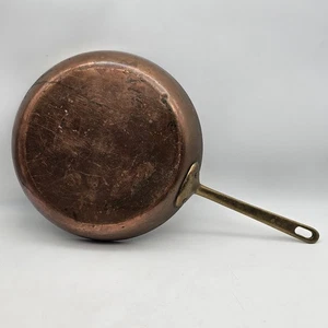 Vintage Copper Waldow BKLYN NY 10” Frying Pan Skillet Brass Handle - Picture 1 of 10