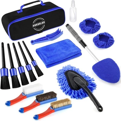 17Pcs Car Interior Detailing Kit with Windshield Cleaning Tool, Detailing Brush  - Image 1 of 4