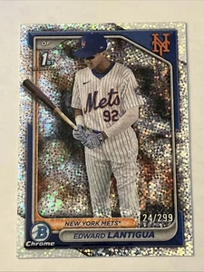 2024 Bowman Chrome Edward Lantigua 1st Speckle Refractor /299 #BCP-246 Mets - Picture 1 of 2